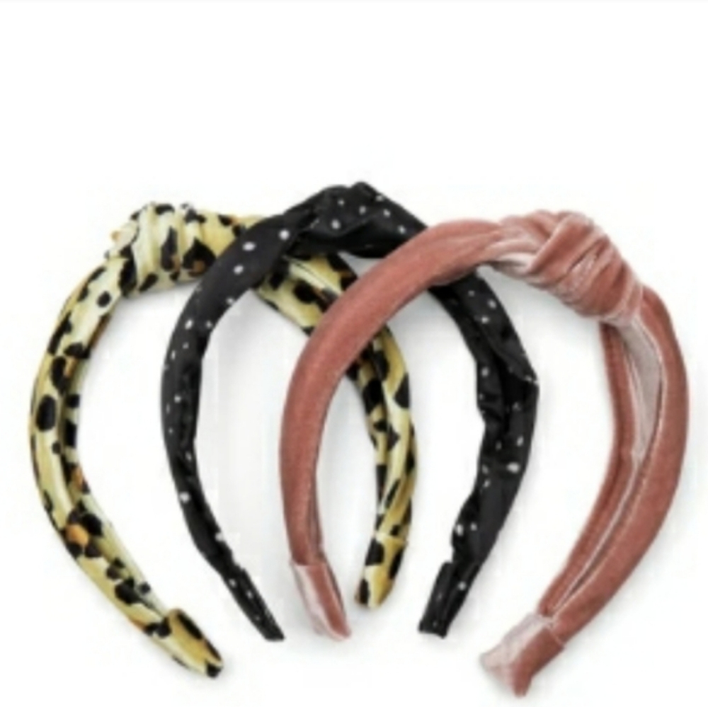 Set of 3 Top Knot Headbands in Velvet & Satin Quay Australia